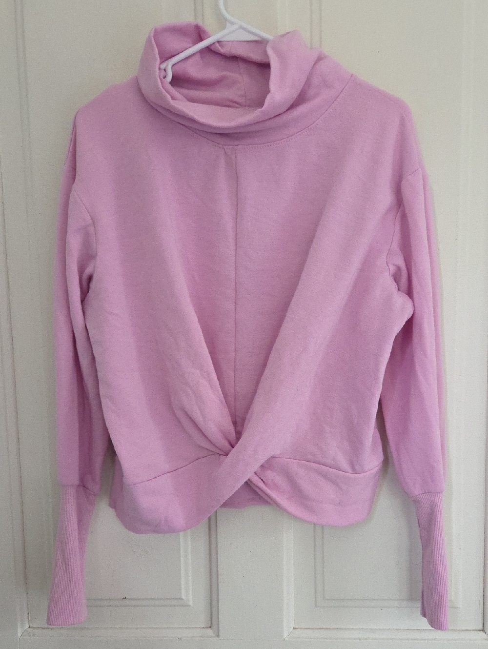 Apana Rose Cowl Neck Twist Front Light Sweatshirt